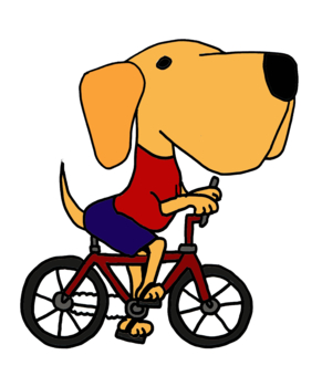 Yellow Labrador Dog Riding Bicycle Carton design by naturesfun ...