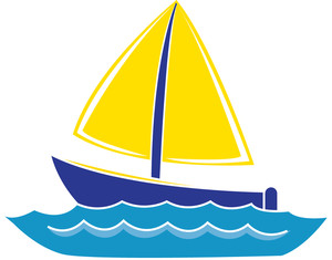 Sailboat Clipart Image - clip art image of a cartoon boat on the ocean