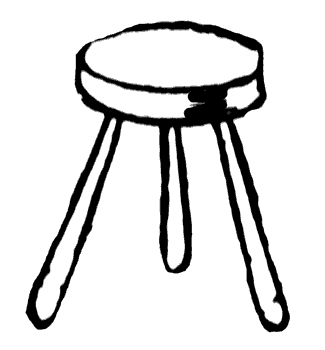 A three-legged stool | bruised and battered