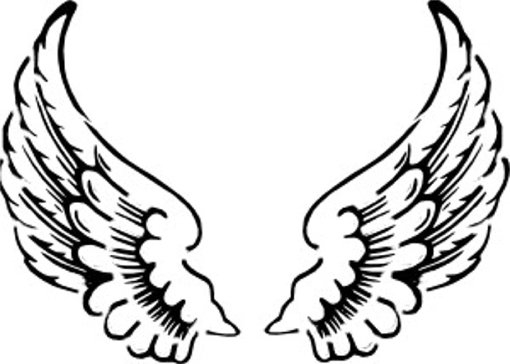 Simple Angel Wings Drawing