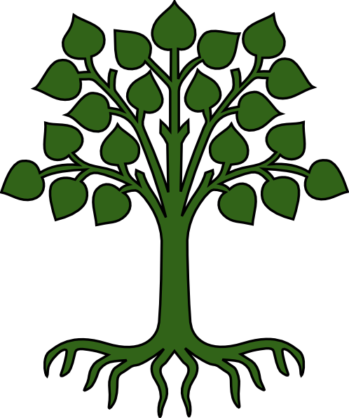 Green Tree With Roots Clip Art - vector clip art ...