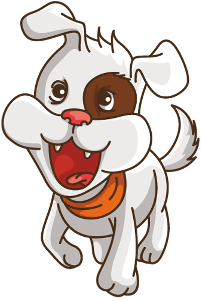 Cartoon cute dog walking | 1designshop