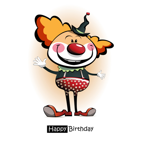 Funny cartoon character with birthday cards set vector 12 - Vector ...