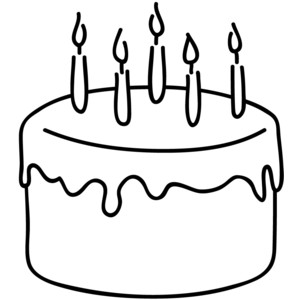 Free clipart birthday cake black and white