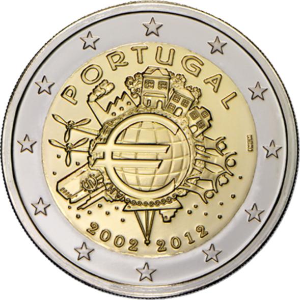 Portugal 2 euros 2012 - 10 years of euro banknotes and coins ...