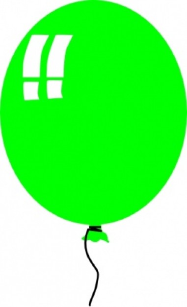 Green Helium Baloon clip art | Download free Vector