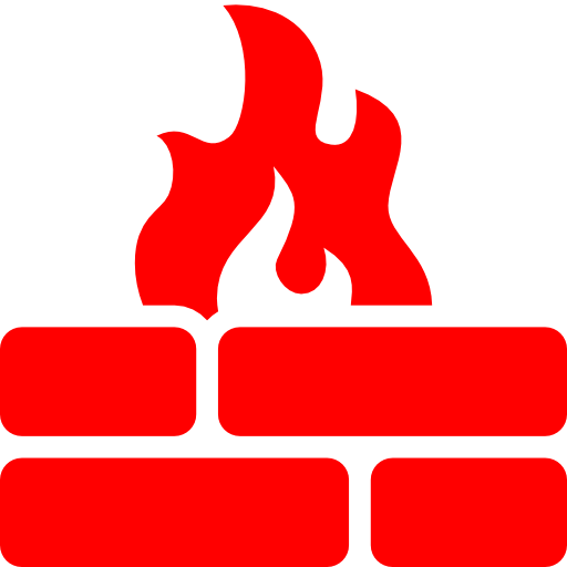 Free red firewall icon - Download red firewall icon