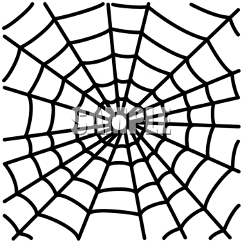 Clipart Picture of a Black Spider Web on a White Background ...