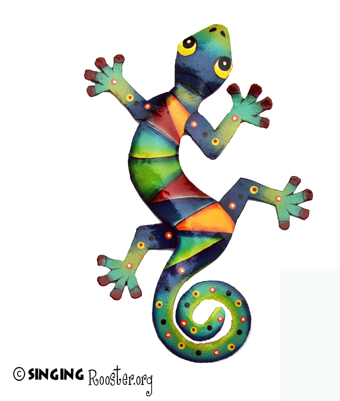 Gecko fair trade wall art from Haiti -- 3 leaping Lizards, 3 sizes