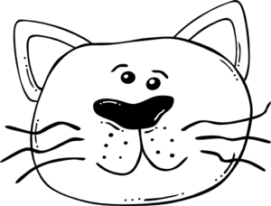 Cat face clip art black and white