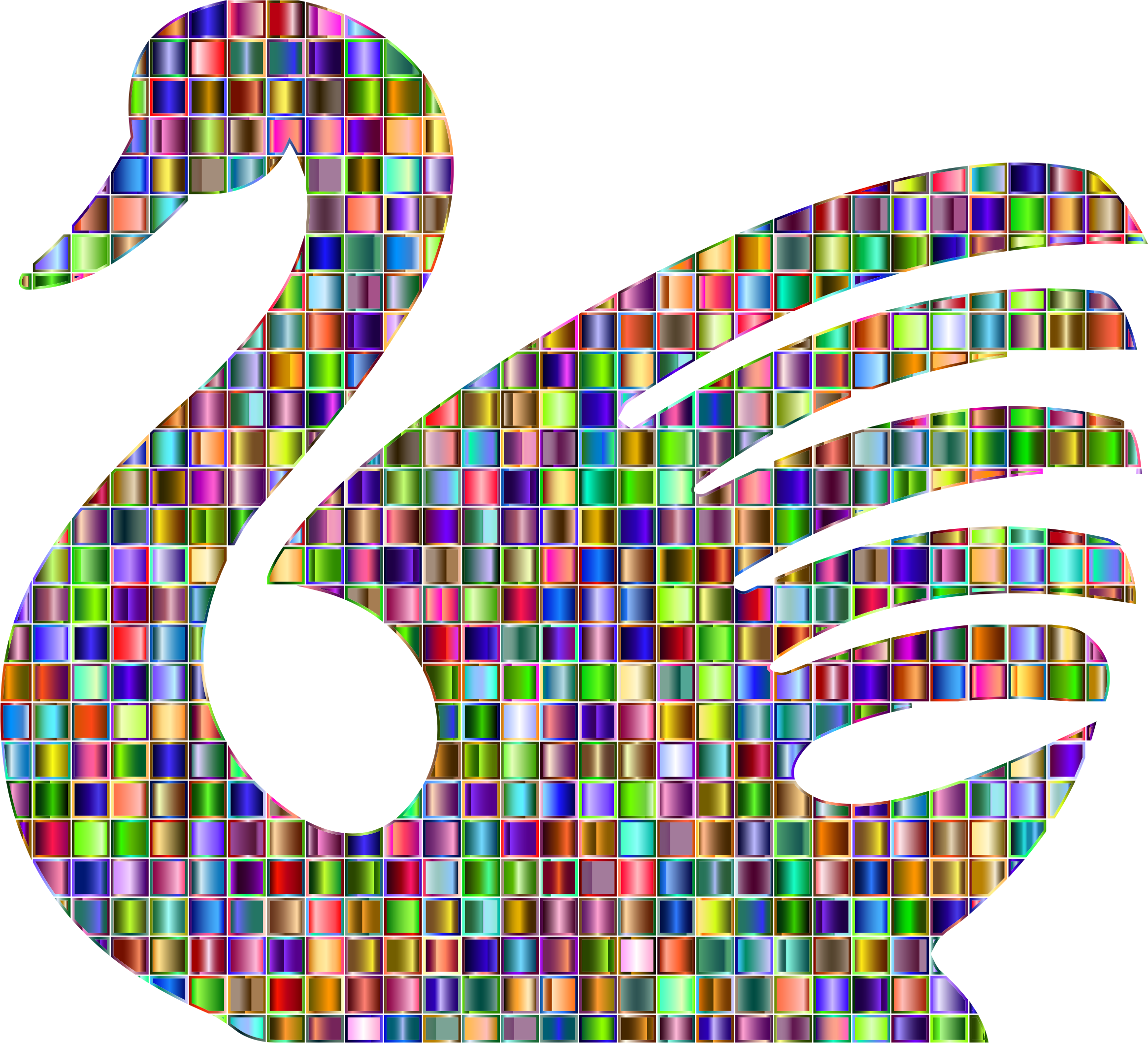 Clipart - Chromatic Mosaic Swan3