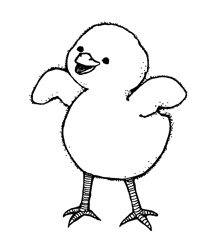 Black and white clipart of duck