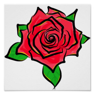 Single Red Rose Posters | Zazzle