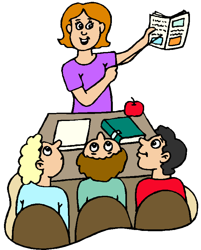 Children listening to teacher clipart