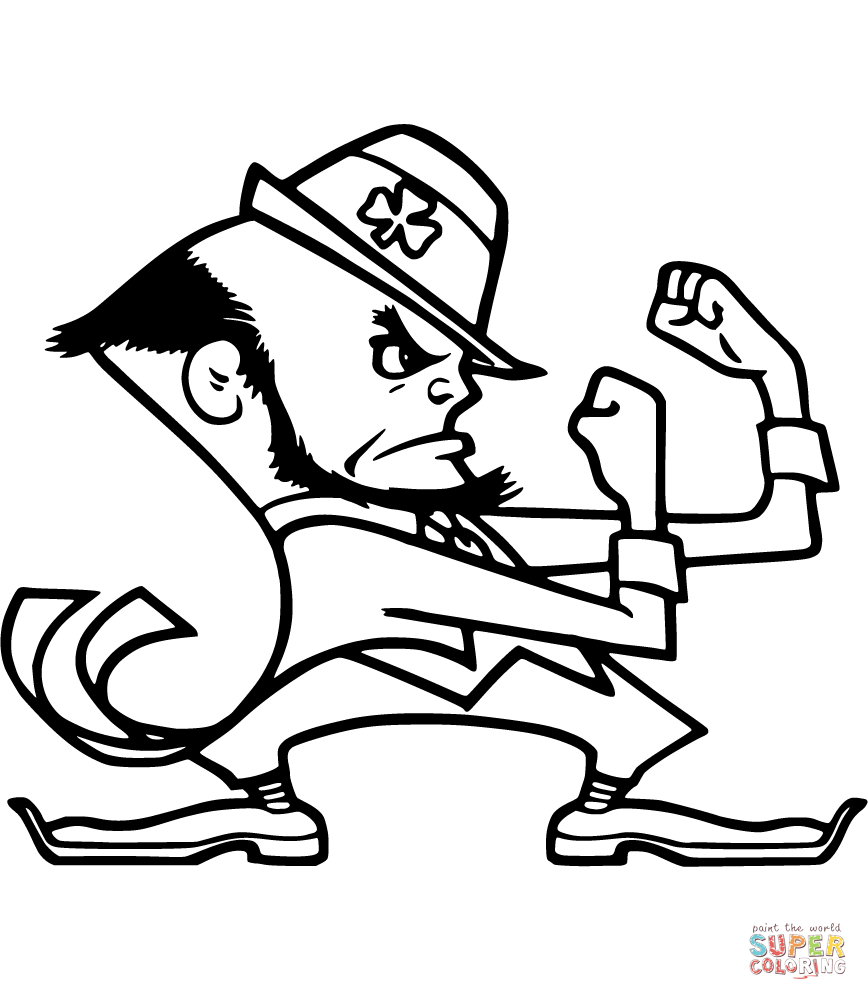 Notre Dame Leprechaun coloring page | Free Printable Coloring Pages