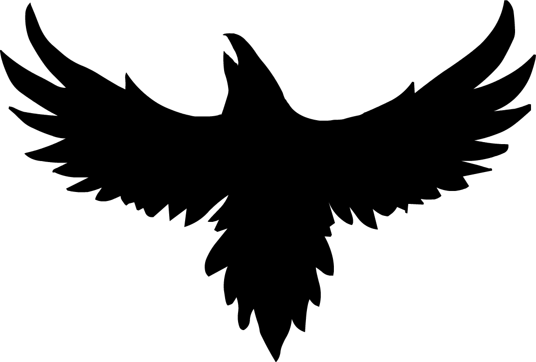 Flying Crow Silhouette Clipart