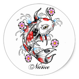 Koi Fish Tattoo Stickers | Zazzle