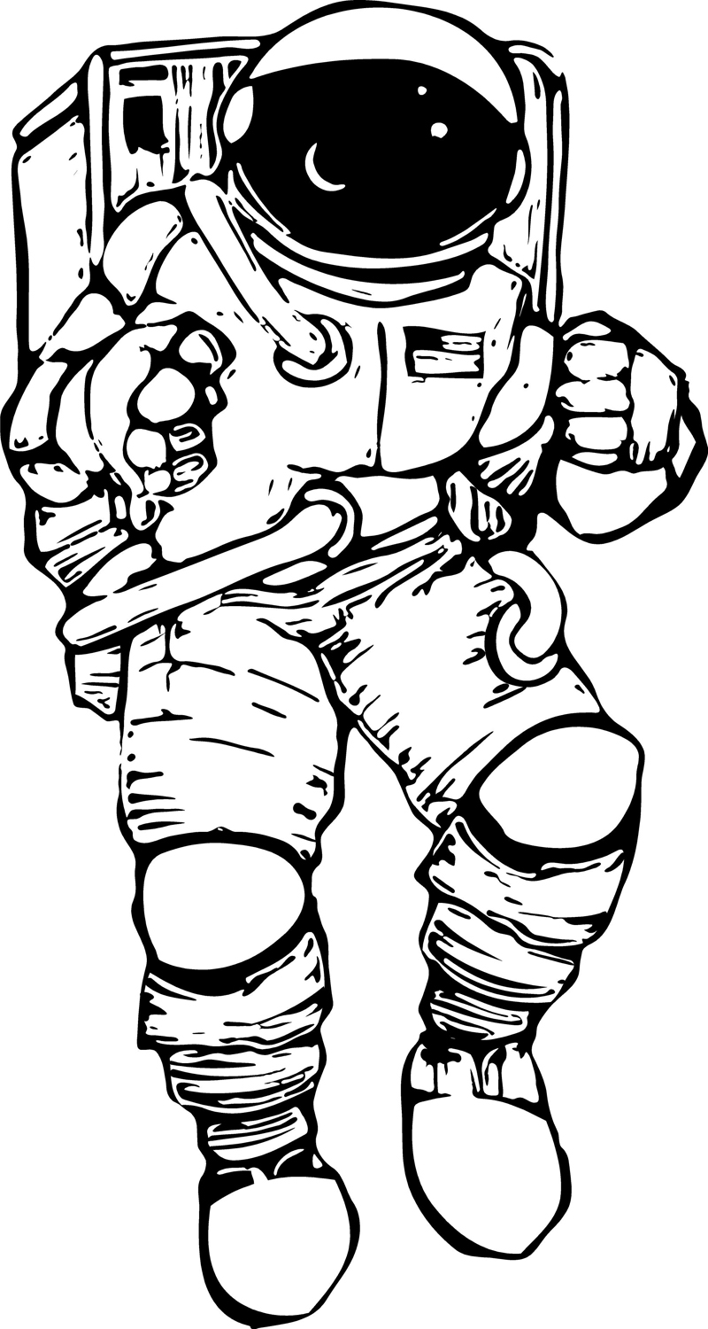 Astronaut Line Drawing ClipArt Best