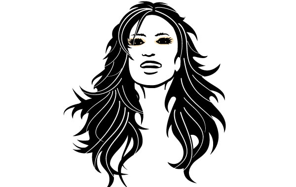 Girl With Black Hair Vector Free Vector - People Vectors ...