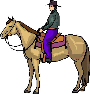 Man on a horse clipart