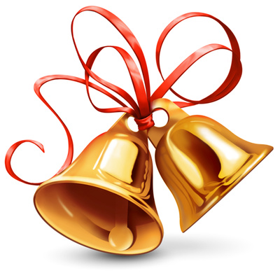 Gold christmas bells clip art