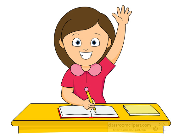 Girl with hand up clipart