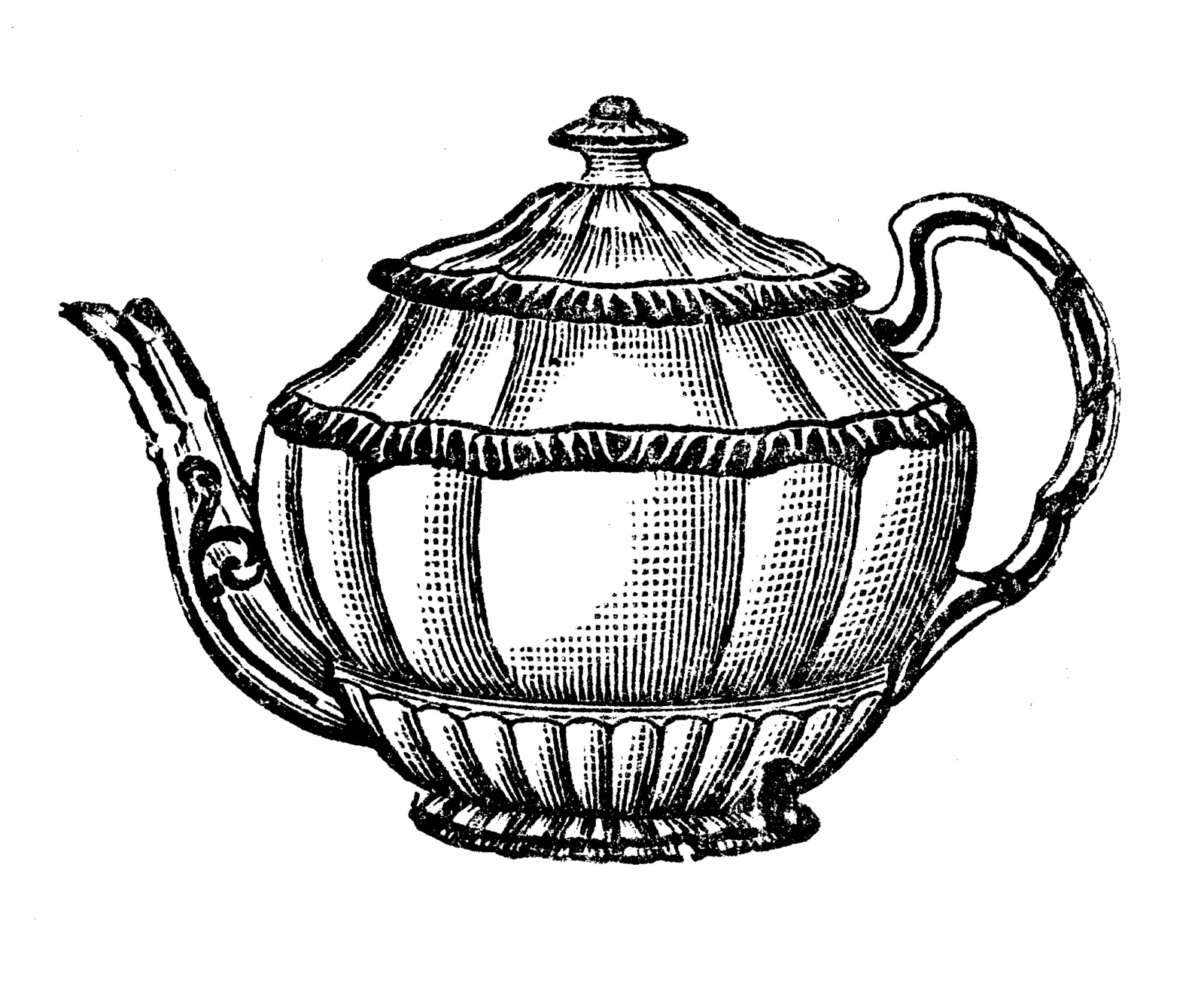 Tea Pot Clip Art Black And White