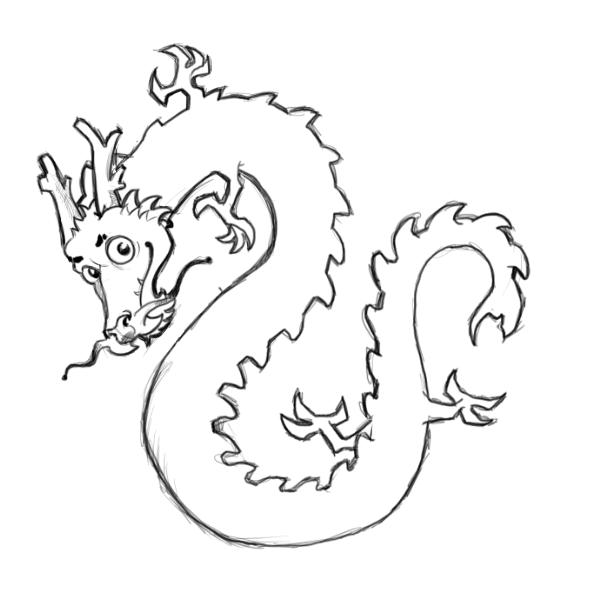 chinese dragon outline Colouring Pages (page 2)