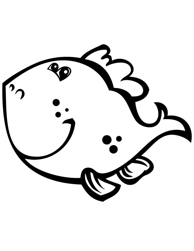 Baby Fish Cartoon Simple Coloring Page