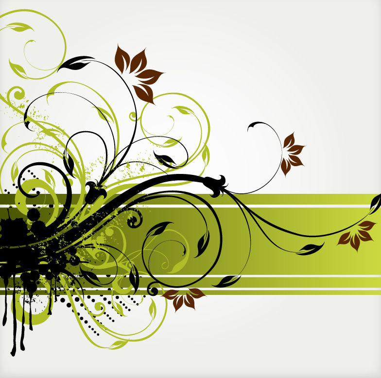 Floral Swirl Vector Background Free Vector / 4Vector