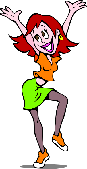 Clipart cartoon dancing girl