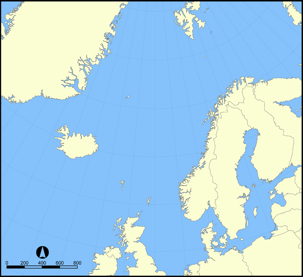 Norwegian Sea Blank Map - Mapsof.net