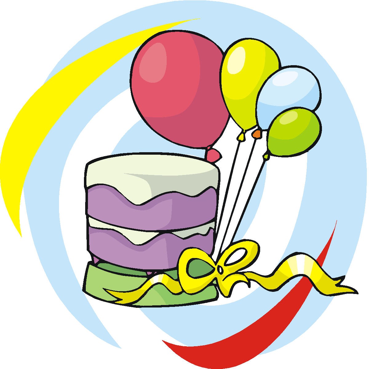 Birthday Balloons And Cake Clip Art - Free Clipart ...