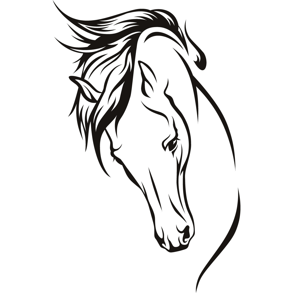 Horse head drawings clip art