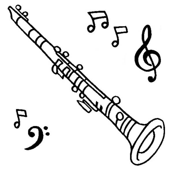 Clarinet is a Musical Instruments Coloring Pages | Bulk Color