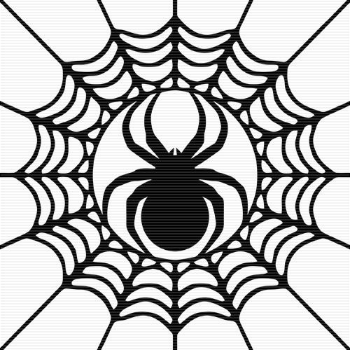 Foliate Spider In Cobweb Clip Art | SVG | Pinterest