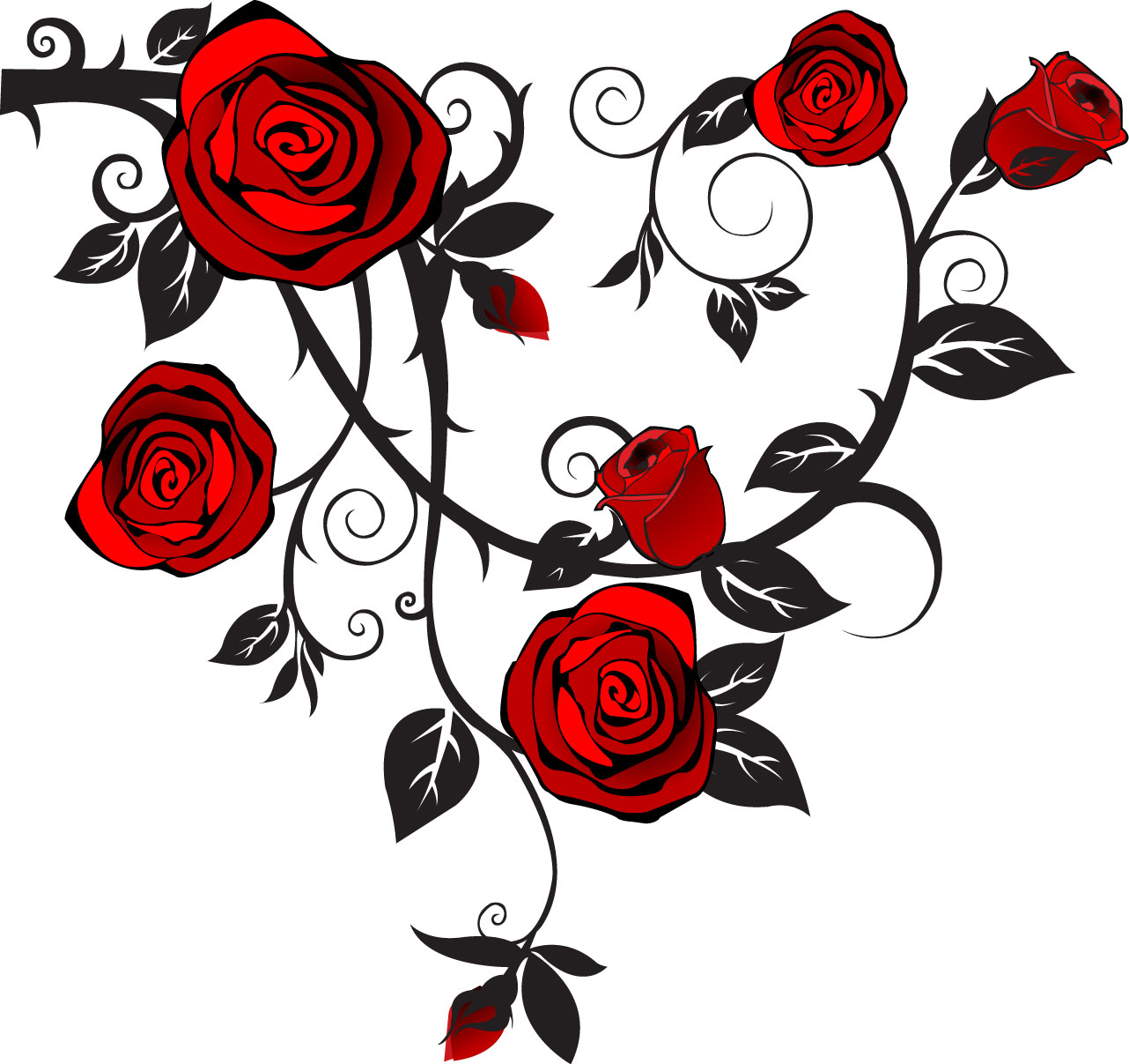 Rose Vine Border Clip Art - Free Clipart Images