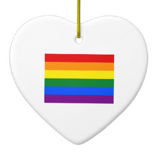 Heart Shaped Gay Pride Flag Ceramic Decorations - Heart Shaped Gay ...