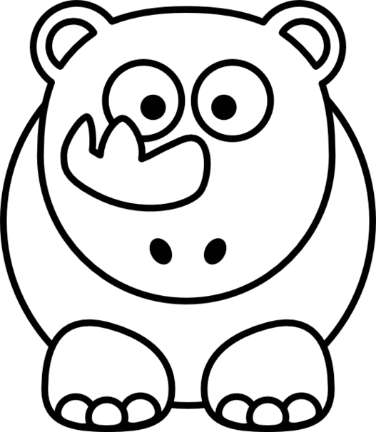 Cartoon Black Rhino Clipart - Free to use Clip Art Resource