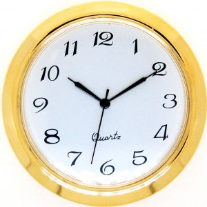 36mm Metal Insert Clock Gold Bezel White Arabic Dial - Mayama