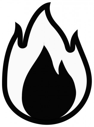 Black and white flame clipart