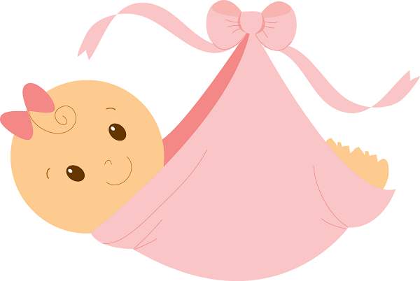 Cute baby girl clipart