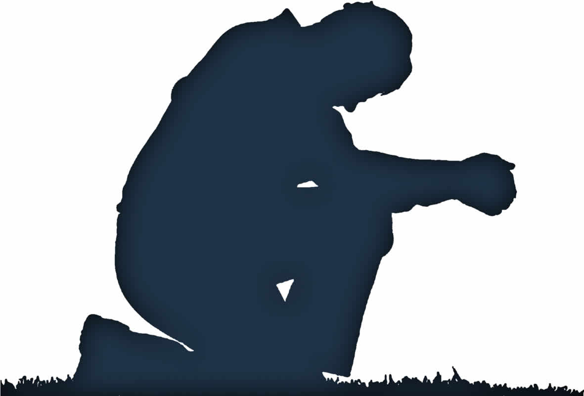 Silhouette people praying clipart