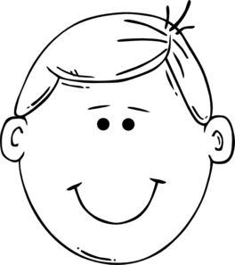 Smiling Boy Outline Clip Art - vector clip art online ...