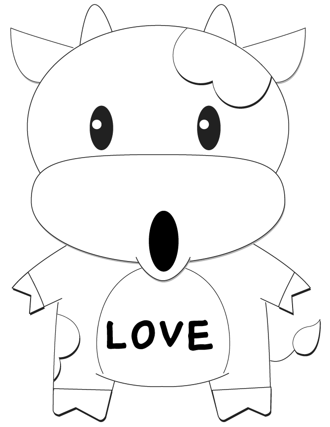Cartoon Cow Coloring Page | H & M Coloring Pages