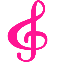 Deep pink treble clef icon - Free deep pink music icons