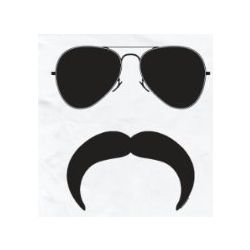 Aviator Mustache Silhouette T-Shirt - FindGift.