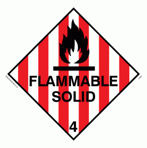 flammable solid LN623/S10-V - Vinyl / Sticker - 100mm (4")x100mm ...