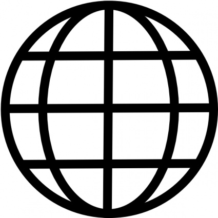 World globe black and white clipart