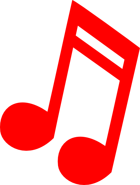 Red music note clipart